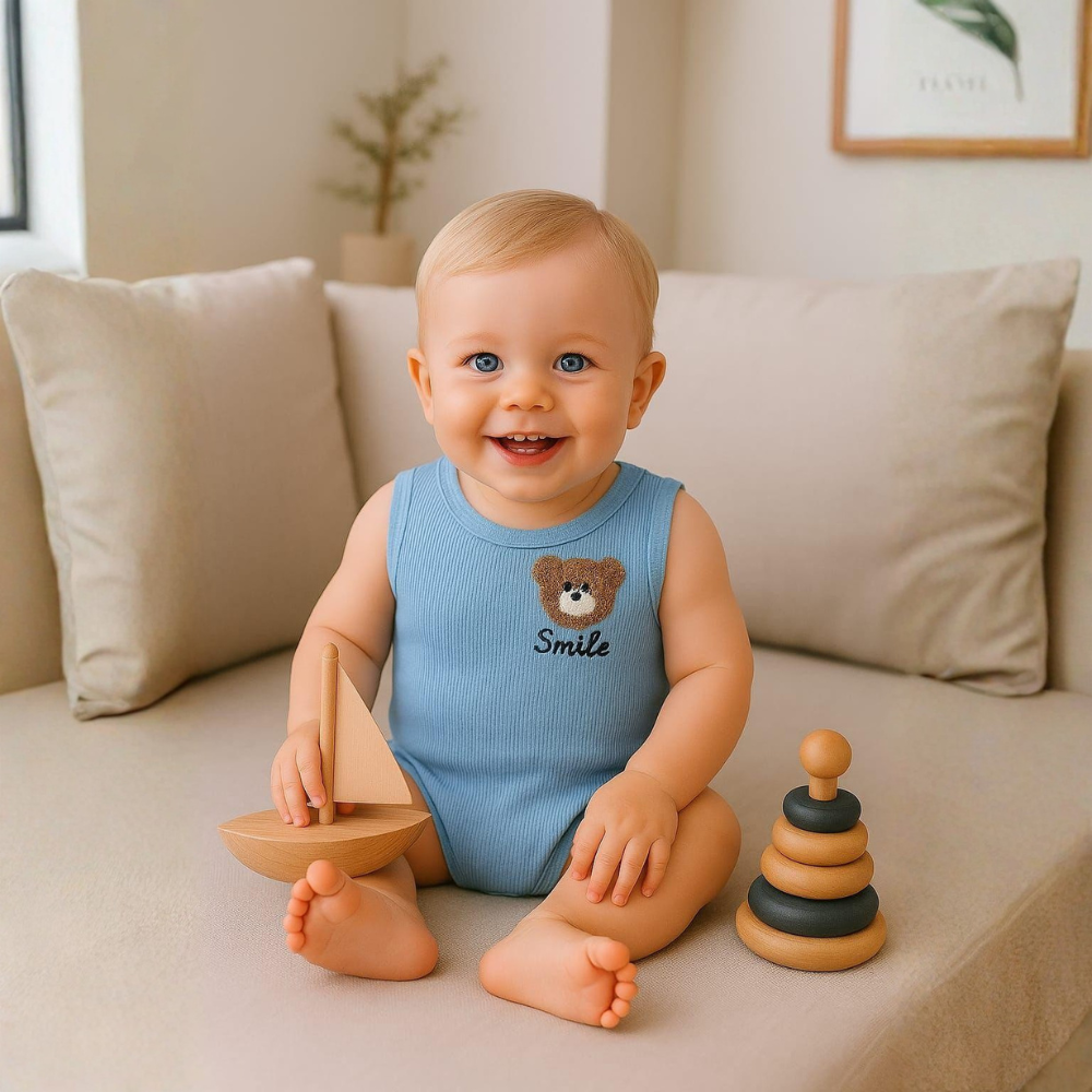 Luna Nest - Smile Bear Sky Blue