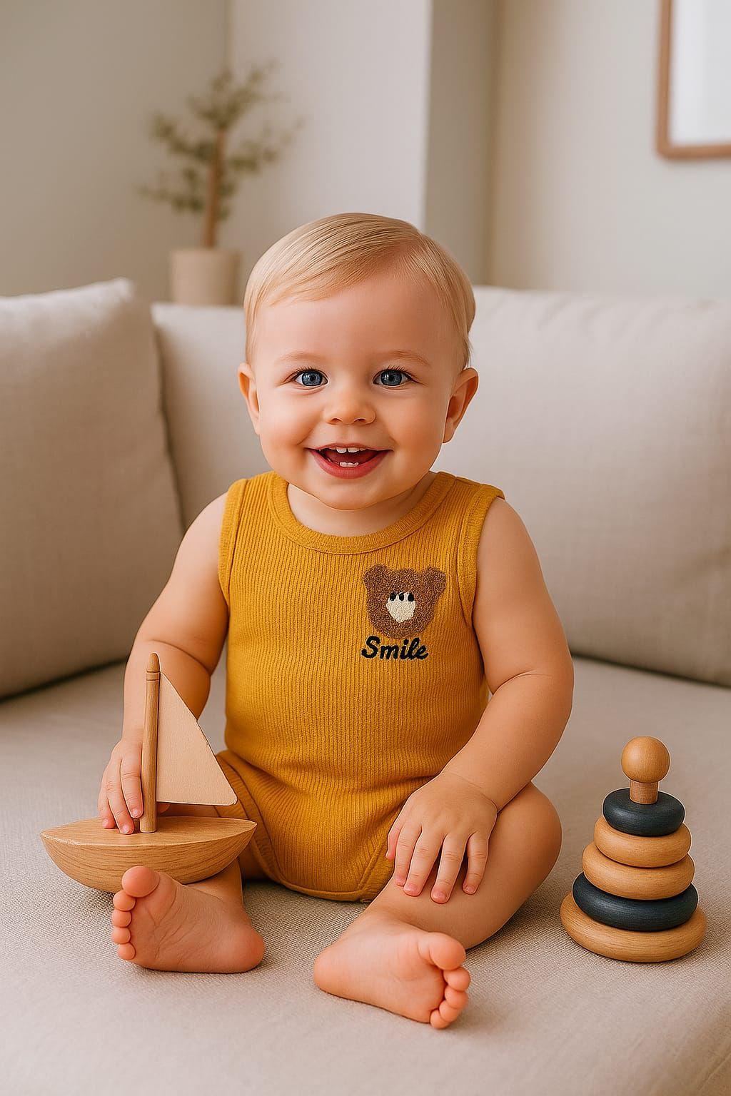 Luna Nest - Smile Bear Apricot Orange