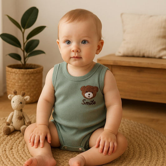 Luna Nest - Smile Bear Olive Green